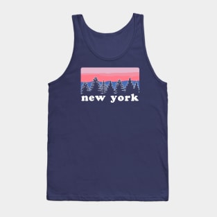 Up State New York Pine Tree Sunset Tank Top